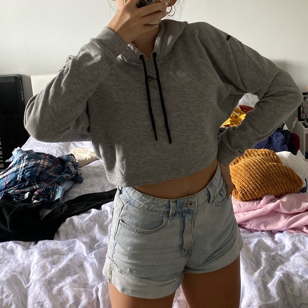 adidas cropped hoodie!!